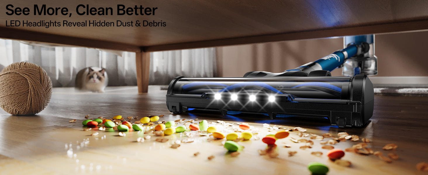 The Vacusion Cordless Vacuum is a versatile 8-in-1 cleaning solution designed for households looking for efficiency and convenience. With three suction modes, a detachable 2200mAh battery, and up to 45 minutes of runtime, it tackles dust, pet hair, and debris across hardwood floors, carpets, tiles, and sofas. Its 5-stage HEPA filtration captures 99.97% of particles down to 0.3 microns, ensuring a cleaner, healthier home. Lightweight, self-standing, and equipped with LED lights and multiple attachments, this vacuum makes cleaning effortless, even in tight spaces, corners, and under furniture, providing an ideal solution for pet owners, families, and busy households. Specifications Table Feature Detail Type Power/Capacity 150W, 0.8L dust cup, 3 suction modes Cordless stick vacuum Weight 5.86 lbs Lightweight & portable Best For Pet hair, hardwood floors, carpets, tiles, sofas, cars Multi-surface use Key Features & Benefits 8-in-1 convertible design → cleans floors, stairs, furniture, and cars with ease 5-stage HEPA filtration → captures dust and allergens for a healthier home Up to 45 minutes runtime → allows uninterrupted cleaning across large areas Self-standing & wall-mountable → convenient storage and charging options LED rotatable floor brush → illuminates dark areas for precise cleaning Pros & Cons Pros Lightweight and easy to maneuver Versatile 8-in-1 functionality Powerful multi-mode suction Long runtime and quick charging Effective for pet hair Cons Slightly noisy at max suction Not ideal for very thick carpets Small dust cup requires frequent emptying in heavy use Performance Table Use Case Score (0–10) Carpet Cleaning 8 Hardwood Floors 9 Pet Hair Pickup 9 Honest User Feedback Positive: Customers praise the vacuum’s lightweight design, long battery life, powerful suction, and ease of assembly. Effective for pet hair and multi-surface cleaning. Negative: Some users note the dust cup fills quickly and suction can be less effective on very thick carpets. Who Should Buy / Who Shouldn’t Ideal for small to medium households, pet owners, and anyone seeking a lightweight, cordless, multi-surface vacuum. Users with extensive high-pile carpets or extremely large homes may want a more heavy-duty option. Real User Tips Tip: Empty the dust cup before it reaches full to maintain strong suction. Tip: Wash HEPA filters regularly to ensure peak performance and air quality. MyCleanity Score 4.5 out of 5 Final Verdict The Vacusion Cordless Vacuum combines powerful suction, versatile attachments, and smart features like LED lights and self-standing storage, making it an excellent choice for home cleaning. Lightweight and easy to use, it’s perfect for pet owners and busy households. FAQ Q: How long does the battery last? A: Up to 45 minutes on standard mode; runtime varies by suction mode. Q: Can it clean cars and furniture? A: Yes, the 8-in-1 design with multiple attachments makes it ideal for above-floor cleaning. 👉 Ready to simplify your cleaning routine? Buy on Amazon